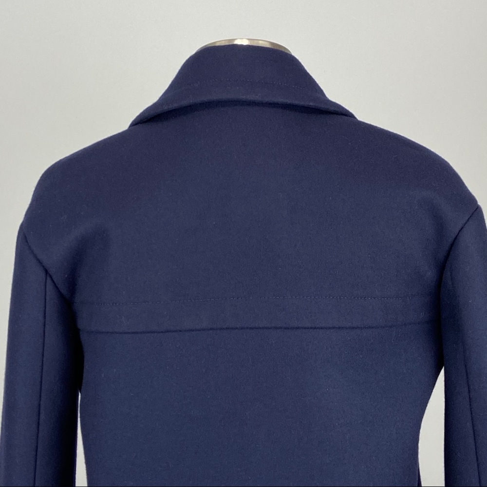 J Crew Womens Melton Wool Blue Double Breasted Peacoat B6474 Warm size 00 - Picture 8 of 15